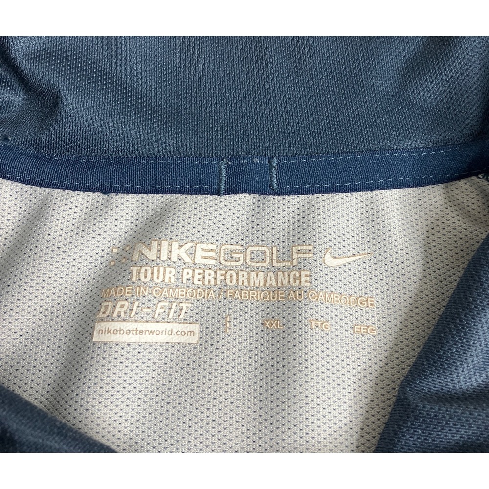 Nike Golf Tour Performance Dri-FIT Polo Shirt Mens XXL Blue Gray Retro Diamond - Picture 4 of 16